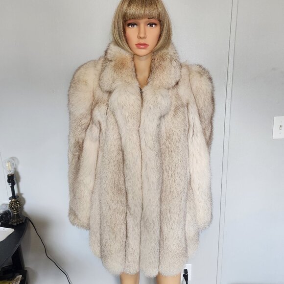 #651 Blue fox fur coat - Picture 1 of 4